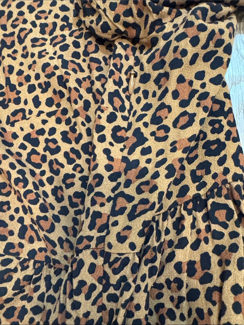 J. Crew Leopard Print Peplum Short Sleeve Top in Brown and Black